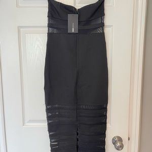 NWT Fitted Black Strapless midi dress size L